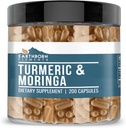 Earthborn Elements Turmeric & Moringa 200 Capsules, Pure & Undiluted, No Additives