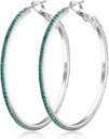 925 Sterling Sølv øreringe Stor Rhinestone Hoop øreringe Big Cubic Zirconia Hoop øreringe Thin Rhinestones Round Hoop øreringe til kvinder 20 / 30 / 40 / 50 / 60 / 70mm Sparkly Hoops med krystaller til kvinder