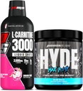 PROSUPPS L- Carnitin 3000 Stimulant Free Liquid Shots (31 Serveringer, Dragon Fruit) og Hyde Max Pump Pre Workout for mænd og kvinder (20 Serveringer, Blue Razz) Bundle
