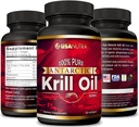 Antarktiske krill Oil Softels 100% Pure med Omega-3 EPA DHA Astaxanthin 1000mg per dag (2 Softgels). Fremstillet i USA