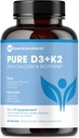 Pure Mikronutrients Vitamin D3 K2 Supplement- 124; MK7 100mcg, D3 5000 iu, Calcium + BioPerine - 124; Muscle & Bone Health, Heart, Immunity & Energy Support