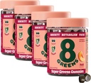 8Greens Supergreens Gummies Note 124; Super Green Powder Superfood Gummy for Metabolisme, Immunitet & Fokus, fordøjelsessygdomme, Organisk: Chlorella, Spirulina, Aloe Vera, Peach Flavor, 200 Greve