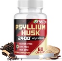 BEDRE EN Psyllium Husk kapsler 2400mg med sort peber - 2 måneders Tilgang - Daglig Opløselig Fiber til Gut Health - Non- GMO og Gluten- Free Formel