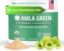 Amla Powder & Green Tea Superfood Supplement, 20x Ultra Koncentreret Amla, Antioxidant Support, Lavet med Oolong Tea og indiske Gooseberries, Økologisk, Vegan, Classic Flavor, 30 Servere