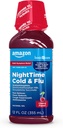 Basic Care Night Time Cold & Flu Liquid, Cherry, 12 fl oz (pakke med 1)