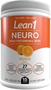 Lean1 Neuro, Mental Energy Powder Drink, orange flavor, 15 serving tub by Nutrition53