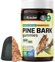 BIO KRAUTER Pine Bark Extract Gummies - 300 mg Strength - 60 Vegan Chews - Fransk Maritime Pine Bark Extract - Antioxidant Supplement - 95% Proanthocyanidin - Pectin- baseret formel