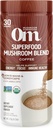 OM MUSHROOM SUPERFOOD kaffe Blend - Økologisk Arabica med løvens Mane, Cordyceps, Reishi, Tyrkiet Tail & Ginkgo - Understøtter energi, Focus & Clarity - 6.24 oz Canister (30 Servere)