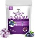 Blueberry Lutein Eye Vitamin Gummies med 180 Greve - 3 måneders levering, Vegansk Eye Health Supplement for børn og voksne, Lutein Gummies for Vision Clarity og Blue Light Support