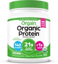 Orgain Organic Vegan Protein Powder, Natural Unsweeened - 21g Plant Protein, 4g Prebiotic Fiber, Lave Net Carbs, Ingen laktoseingredienser, Ingen tilsat sukker, Non- GMO, For Shakes & Smoothies, 1,59 lb