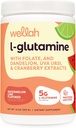Wellah L-Glutamine Powder Watermelon Lime (50 Servings) - 5g L-Glutamine Per Serving, Sweetened with Stevia