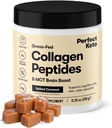 Perfect Keto Collagen Peptider Protein Powder med MCT Oil, Hydrolyzed Collagen, Type I & III tillæg, Gluten Free Grass Fed, Low Carb, Keto Coffee Creamer, Collagen for kvinder & mænd, Saltede Caramel