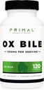 Primal Ox Bile (120 kapsler, 500 MG per servering) - Gluten- fri, ikke-GMO, trev- parti testet