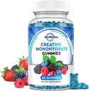 Creatininmonohydrat Gummier til mænd og kvinder, tyggetabletter Creatininmonohydrat med vitamin B12 for muskelvækst & Recovery- Vegan, blandet berry flavor, 60 Gummies