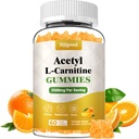 Acetyl L- Carnitin supplement, naturlig ernæring supplement til boost energi, immunitet, Vegan, Orange Flavor, 60 Greve