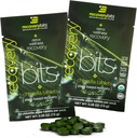 RECOVERYbits Organic Chlorella Algae Tablets, Superfood, Pure Green Algae, High Protein and Fiber, Chlorophyll, Cracked Cell Wall Non-Irradiated, for Immune Boosting and Detox, Non-GMO, 60 Tablets