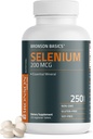 Bronson Selenium 200 mcg immun & antioxidant Support Essential Mineral, 250 Vegetariske tabletter