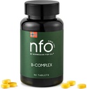NFO Vitamin B Complex [90 Tablets] Norwegian Natural High-Dose Complex of Multivitamins of Group B in an Easily Accessible Form: B1, B2, B3, B5, B6, B9, B12 for Men and Women Made in Norway