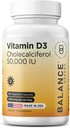Balancebreens Vitamin D3 50. 000 IE, 60 Veggie kapsler - Høj potens, understøtter immunforsvar & knoglerelateret - Ugentlig gang