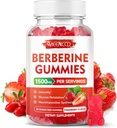Berberine Gummies med Ceylon kanel 1500mg høj potens Berberine HCL supplement til immunforsvar, sukker fri, Vegan, Strawberry Flavor, 60 Greve