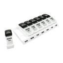 EZY DOSE Weekly (7-Day) Daily AM/PM Pill Case, Medicine Planner, Vitamin Organizer, Supplement Container, Large Pop-Out Compartments, Designed for Travel 2 Times a Day, Black and White Lids