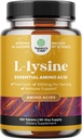 L Lysine 1000mg Free Form - High Strength L-Lysine Supplement for Eye Health Lip Care Collagen Synthesis and Immune Support - Essential Amino Acid Vegan Non-GMO 1000mg per Serving - 100 Tablets