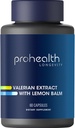 ProHealth Valerian Extract + Lemon Balm (60 kapsler) 160 mg Valerian + 80 mg Lemon Balm - 124; Afslapning & Sleep Support - 124; No Morning Grogginess - 124; Vegan - 124; Gluten Free - 124; Soy - fri