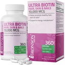 Bronson Ultra Biotin 10.000 Mcg Hår Hud og negle supplement, non-GMO, 360 Vegetar Capsule