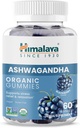 Himalaya Ashwagandha Organic Gummies, KSM-66 Organic Ashwagandha to Help with Stress Relief, Energy and Relaxation, 60 Gummies with Delicious BlackBerry Flavor