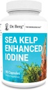 Dr. Berg Sea Kelp Forbedret jod - 200 mcg premium jod - Tang Blend indeholder Klamath Blue- Green Algae & Sea Kelp - 90 kapsler