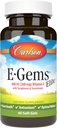 Carlson - E- Gems Elite, 400 IE E-vitamin med tocopheroler & tocotrienoler, Heart Health & Optimal Wellness, Antioxidant, 60 bløde geler