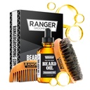 Beard Kit by Ranger Grooming Company by Leven Rose, 100% Organic Natural Duft Free Undufted Beard Oil, Boar Brittle Beard Brush, Natural Wood Comb Beard Care Starter sæt til mænd