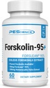 PEScience Forskolin kapsler, 95% Pure Forskolin ekstrakt fra Coleus Forskohlii, Patenteret ForsLean, 50mg, 60 Greve