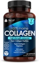 Pure Marine Collagen 100% Marine Collagen Type 1 1300mg - Hydrolysed Collagen Peptider Forbedret med Hyaluronsyre & C-vitamin, Højstyrke Collagen Kosttilskud til kvinder og mænd, 60 tabletter