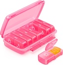 Weekly Pill Organizer 2 Times a Day with Moisture-resistant Design, Pink AM PM Pill Box 7 Day for Easy Filling, Portable Pill Case for Travel, Large Pill Holder for Vitamin, Fish Oil, Supplement