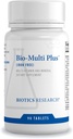 Bioetik Forskning Bio Multi Plus Jernfri Multivitamin, Chelated Minerals, Jern fri, emulgeret fedt Opløselige Vitaminer, Høje antioxidanter, Scalase, Catalase 90 tabletter