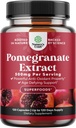 Avanceret antioxidant Superfood Pomegranate Supplement - Natural Pomegranate Extract Polyphenols Supplement for Heart Health og fælles støtte - Red Superfood Powder Kapsler til mænd og kvinder 120ct
