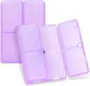 FEDY Daily Pill Organizer, 7 afdelinger Bærbar Pill Case Rejse Pill Organizer, [Folding Design] Pill Box for Purse Pocket til at holde vitaminer, Torne Lever Oil, Kosttilskud og Medicin-Clear Purple