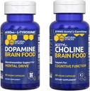 NATURAL STACKS Dopamine & Acetylcholine Brain Food Bundle - Supports Mental Drive and Cognitive Function* - 120 Total Capsules