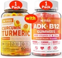 1Pack Gurkemeje fyldte gummier + 1Pack Vitamin ADK med B12 Gummier