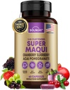 Organic Super Maqui Berry Capsules - Superfood Powder - Elderberry Extract, Cranberry, Pomegranate, Acai - Dry Eye & Tear Support, Gut Health, Skin - 60 Vegan Capsules, Non GMO, Gluten Free Supplement