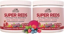 LAND FARMS Super Reds, Energiserende Polyphenol Superfood, Over 40 Super Frugter og bær, Kraftige Antioxidanter og Polyphenoler, Understøtter Energi, Understøtter cirkulering, 40 Servering, Blandede Berry