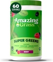 Amazing Grass Green Blend Superfood: Super Green Powder Smoothie Mix med Spirulina, Chlorella, Beet Root Powder, fordøjelige enzymer & probiotika, Berry, 60 Servere (Packaging May Vary)