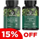 PlantFusion Vegan Calcium & D3 Bundle - Premium Plant Based Calcium 1000mg og D3 2000IE Kosttilskud til Knoglevækst, densitet og styrke & immunforsvar
