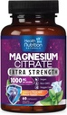 Magnesium Citrate Capsules 1000mg - Max Absorption Magnesium Powder for Muscle, Nerve, Bone and Heart Health Support, High Absorption Citrate Complex, Gluten Free, Non-GMO - 60 Capsules