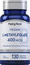 Piping Rock L MethylFolate Supplement: 124; 400 mcg