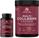 Ancient Nutrition Multi Collagen Advanced Capsules, Muscle, 90 Count + Multi Collagen Protein Powder, Unflavored, 45 Servering