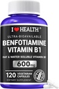 Benfotiamin 600mg Plus 20mg vitamin B1 ≤ 124; 120 Veggie kapsler ≤ 124; Fremstillet i USA ≤ 124; 3. part testet med 124; Fat Opløselig Essential Vitamin B1 Thiamin supplement = 124; Non- GMO ≤ 124; Gluten Free- Vegetar Friendly