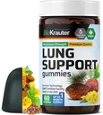 BIO KRAUTER Lung Detox Gummies - 60 Vegansk tyggegummi - Lung Cleanse Supplement w / C-vitamin & Mullein Leaf Blend - Respiratorisk support
