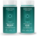 Iwi Life Brain & Eye Omega-3 Bundle, 30 Servings, Vegan Plant-Based Algae Omega 3 with EPA + DHA, Krill & Fish Oil Alternative, No Fishy Aftertaste